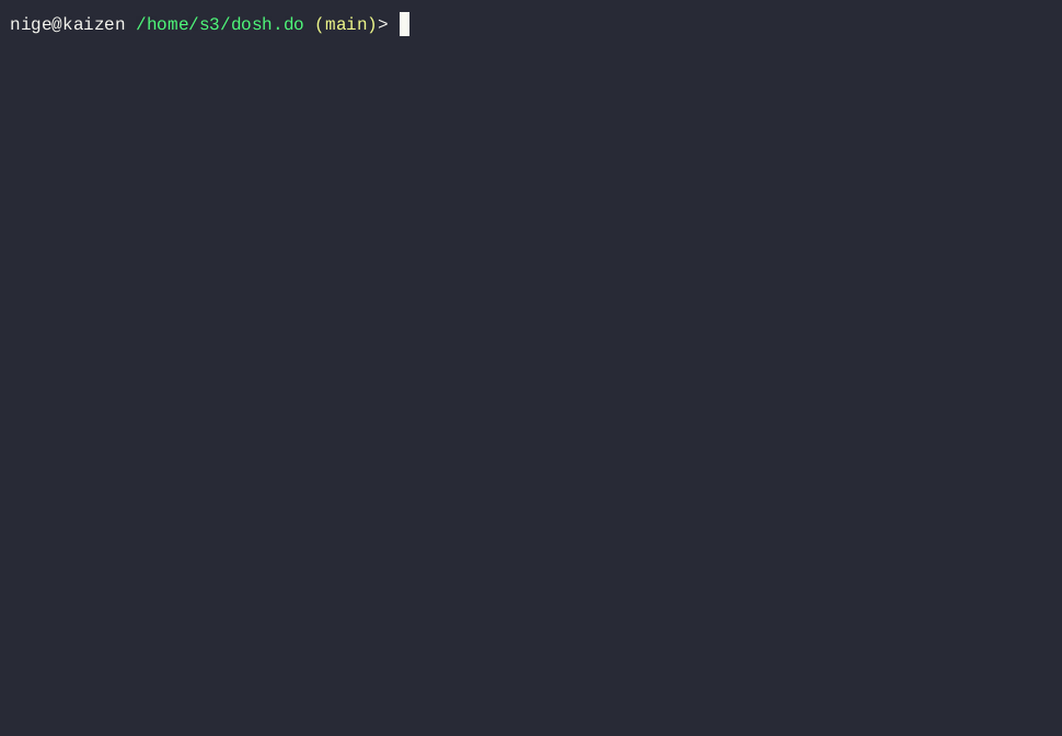 Animated demo of the dosh command turning natural language into shell commands