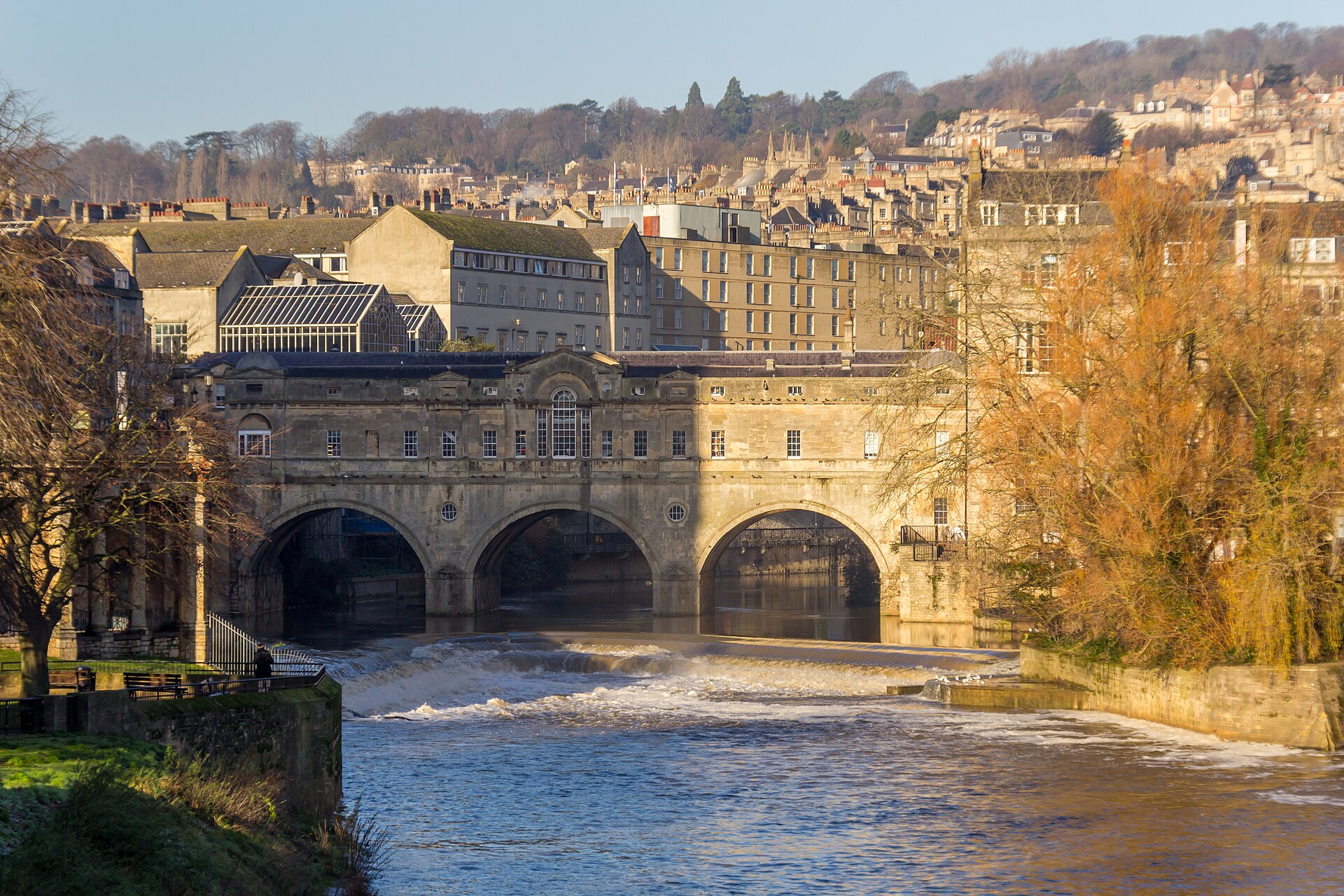 Pulteney Bridge and the weir, Bath, England