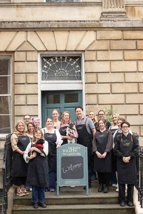 The Honey Willow team on the steps of the Bath workshop